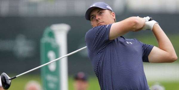 Jordan Spieth tied for Hero lead (Michael Weinstein photo)